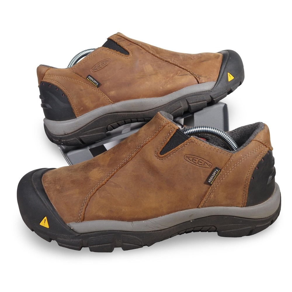 KEEN 1022269 Mens 11 Brown Leather KEEN.DRY Waterproof Shellback Slip On Shoes